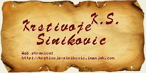 Krstivoje Šiniković vizit kartica